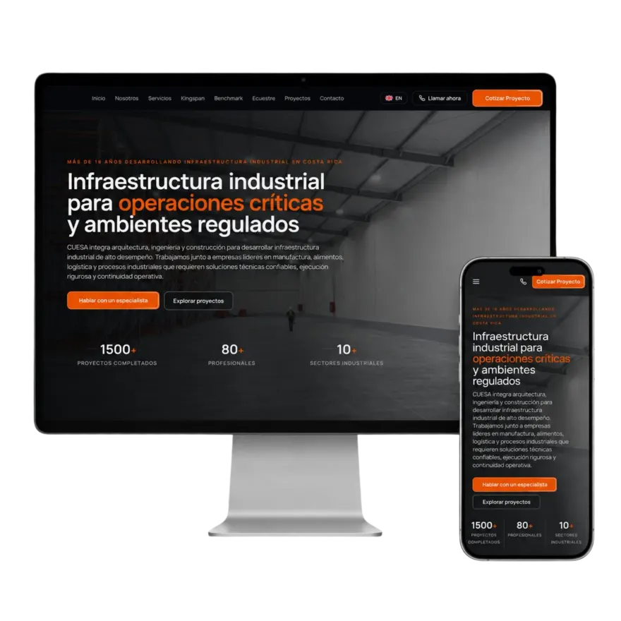 Página web responsive desarrollada para Cuesa