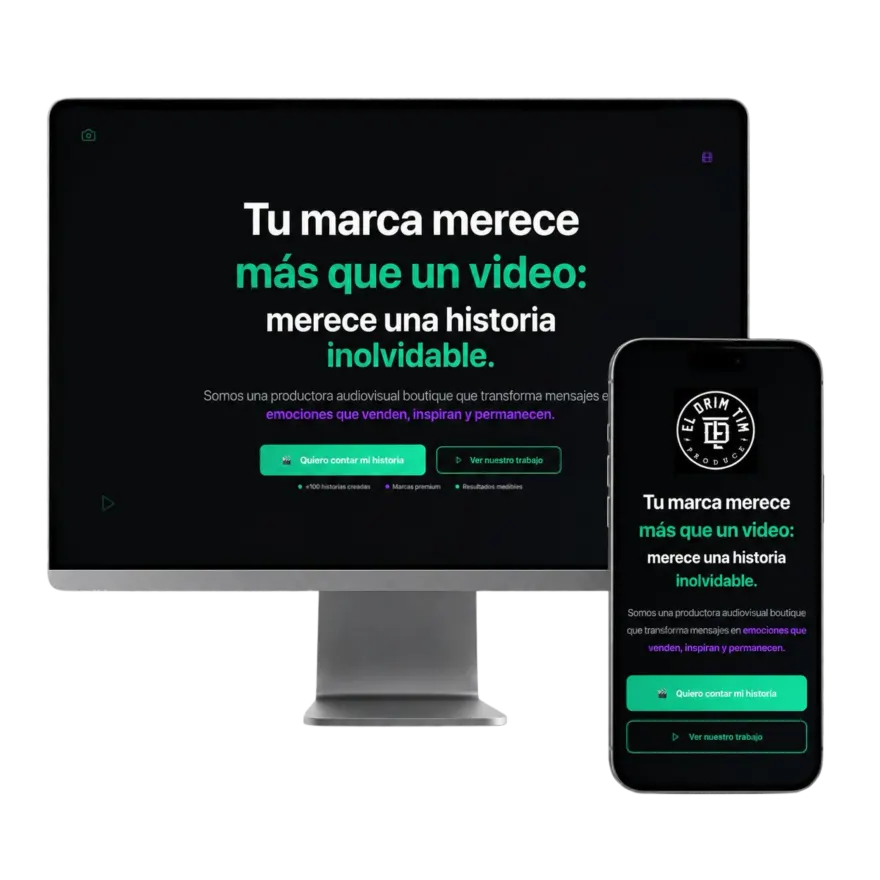 Página web responsive desarrollada para El Drim Tim